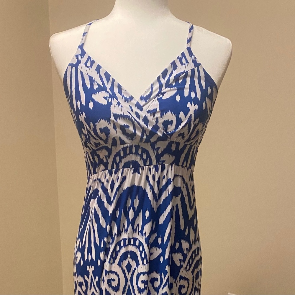 Blue and White maxi dress